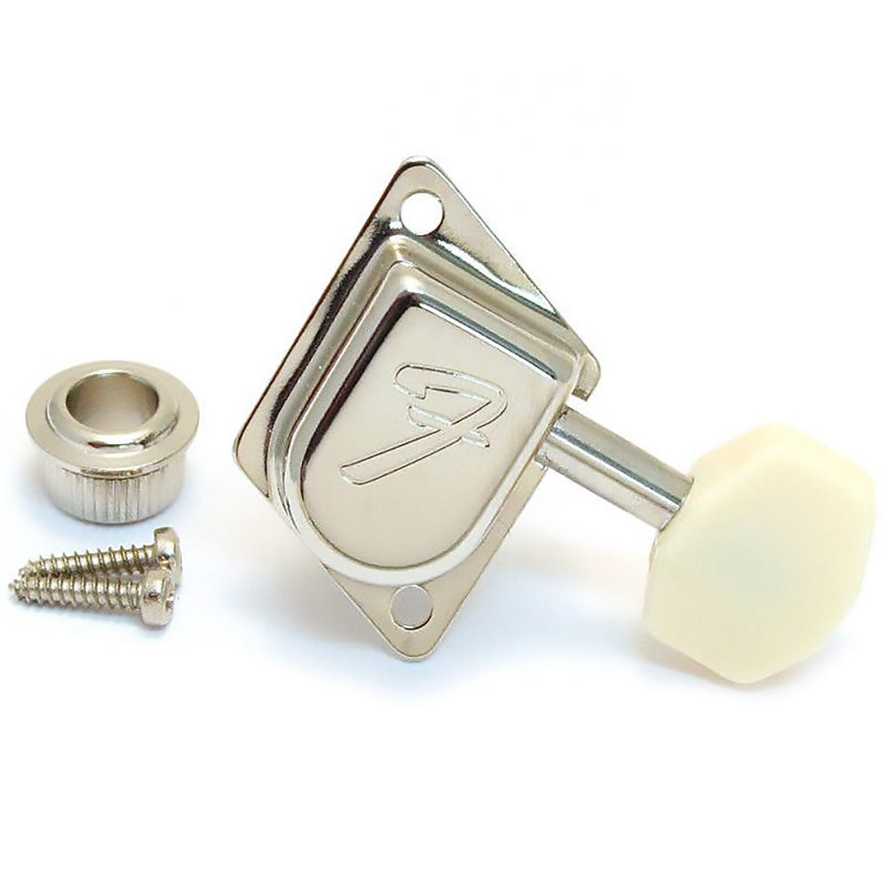 Fender 0013189049 '65 Mustang Reissue Tuner - Nickel with Cream Buttons