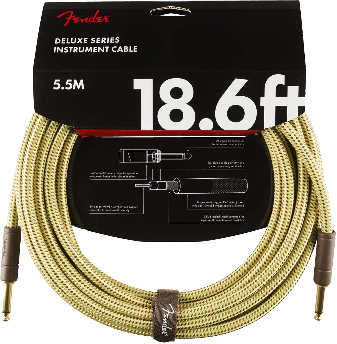 Deluxe Series Instrument Cable, Tweed