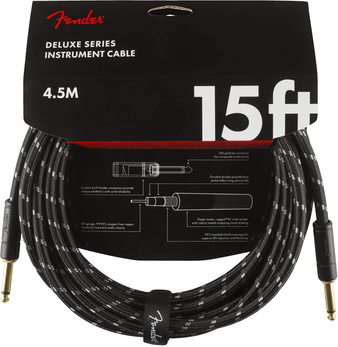 Deluxe Series Instrument Cable, Tweed