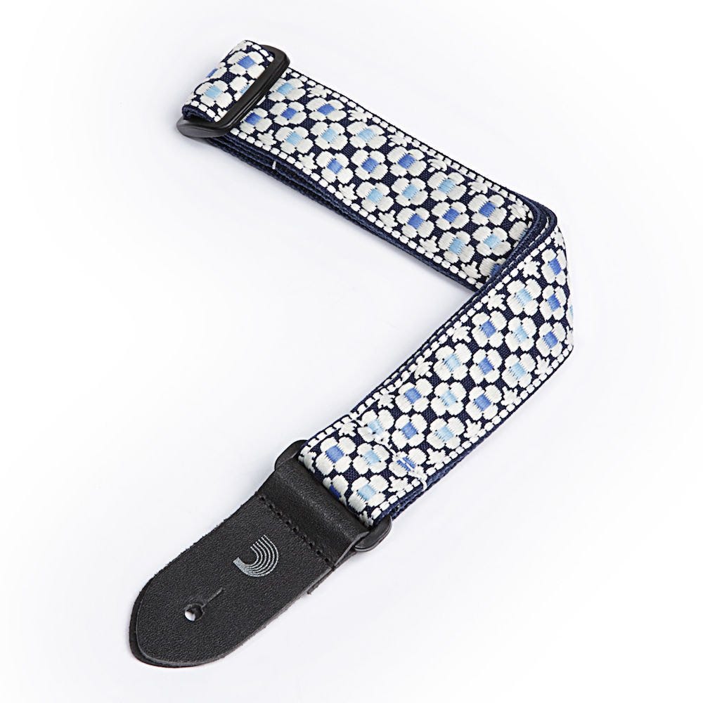 D'Addario Nylon Ukulele Strap, Blue Flowers