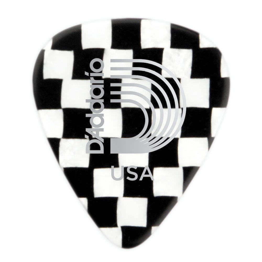 D'Addario Checkerboard Celluloid Guitar Picks 10 pack, Heavy