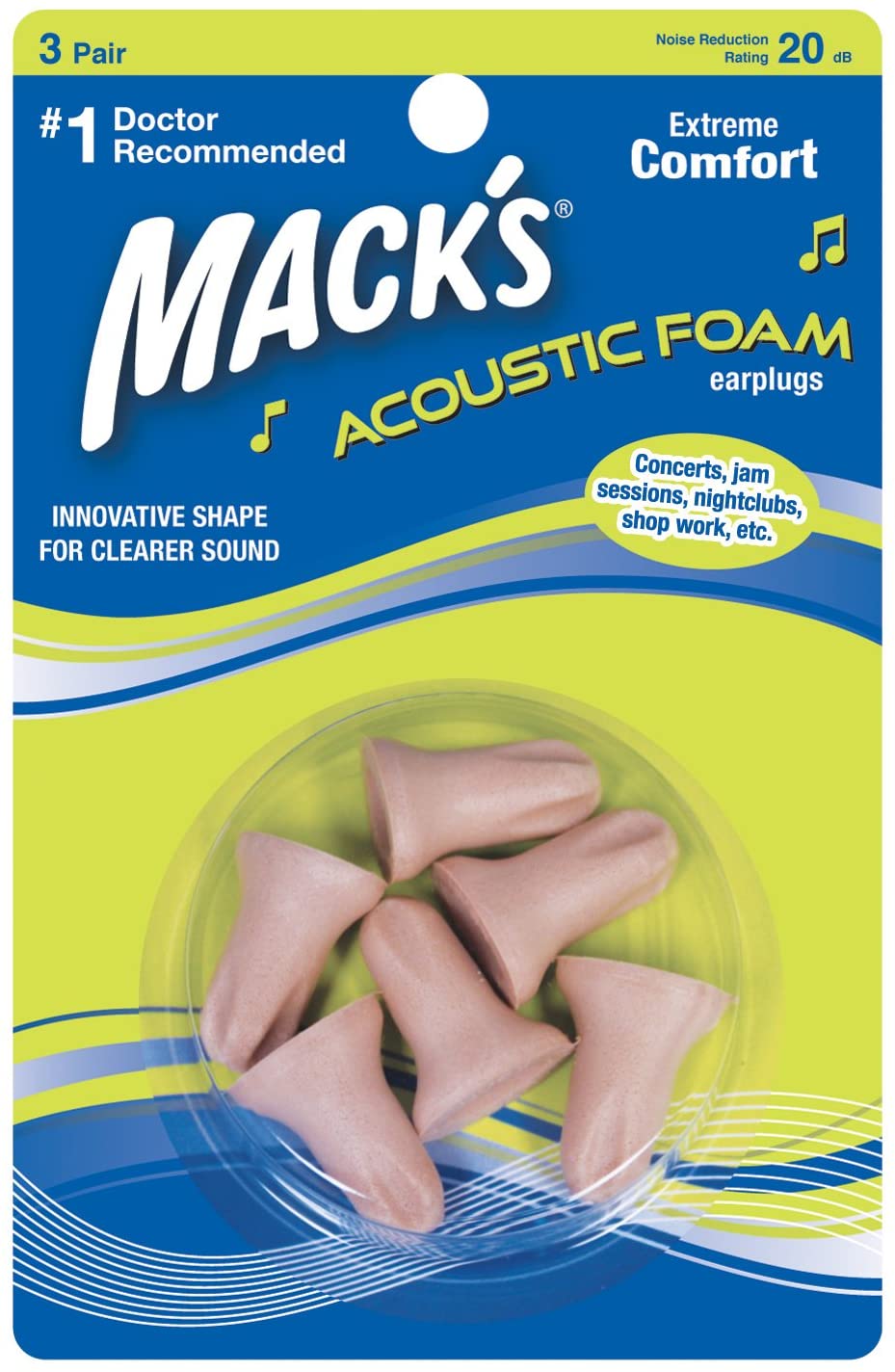 Acoustic Foam - 3 Pair Blister Pack