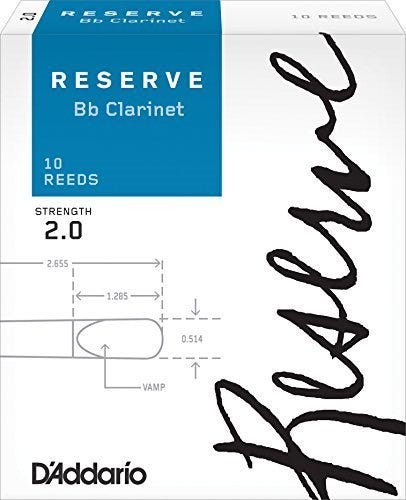 SUEWIO Bb Clarinet Reeds, Strength 2.0 - Box Of 10 Reeds | High Quality, Unfiled Cut, Great For Students & Beginners