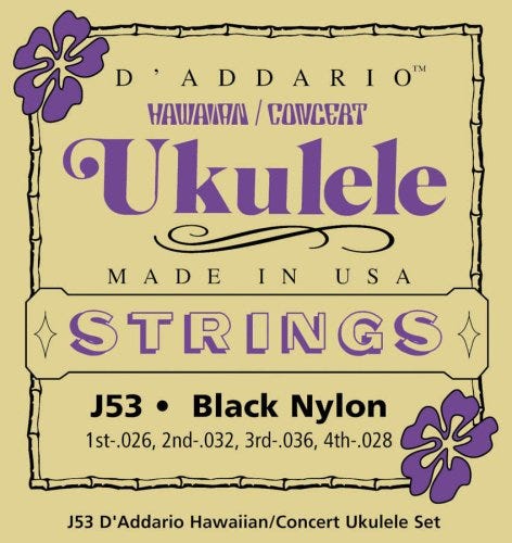 D'Addario J53 Ukulele Strings, Hawaiian-Concert