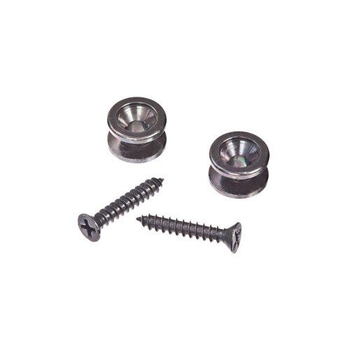 Guitar Strap Solid Brass End Pins - Chrome (Pair)