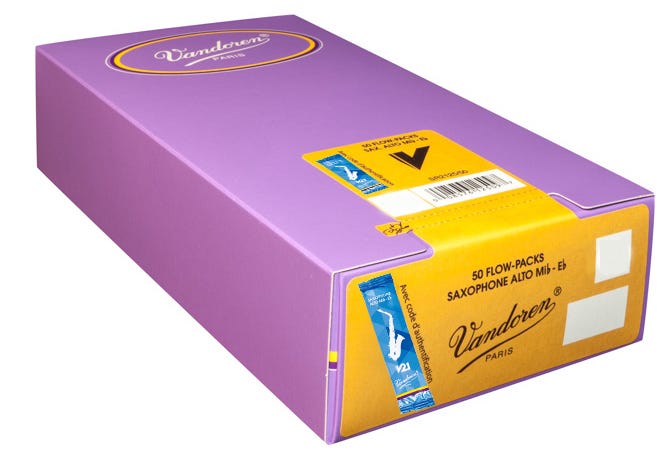 Vandoren Alto Sax V21 Reeds Strength #2.5; Box of 50