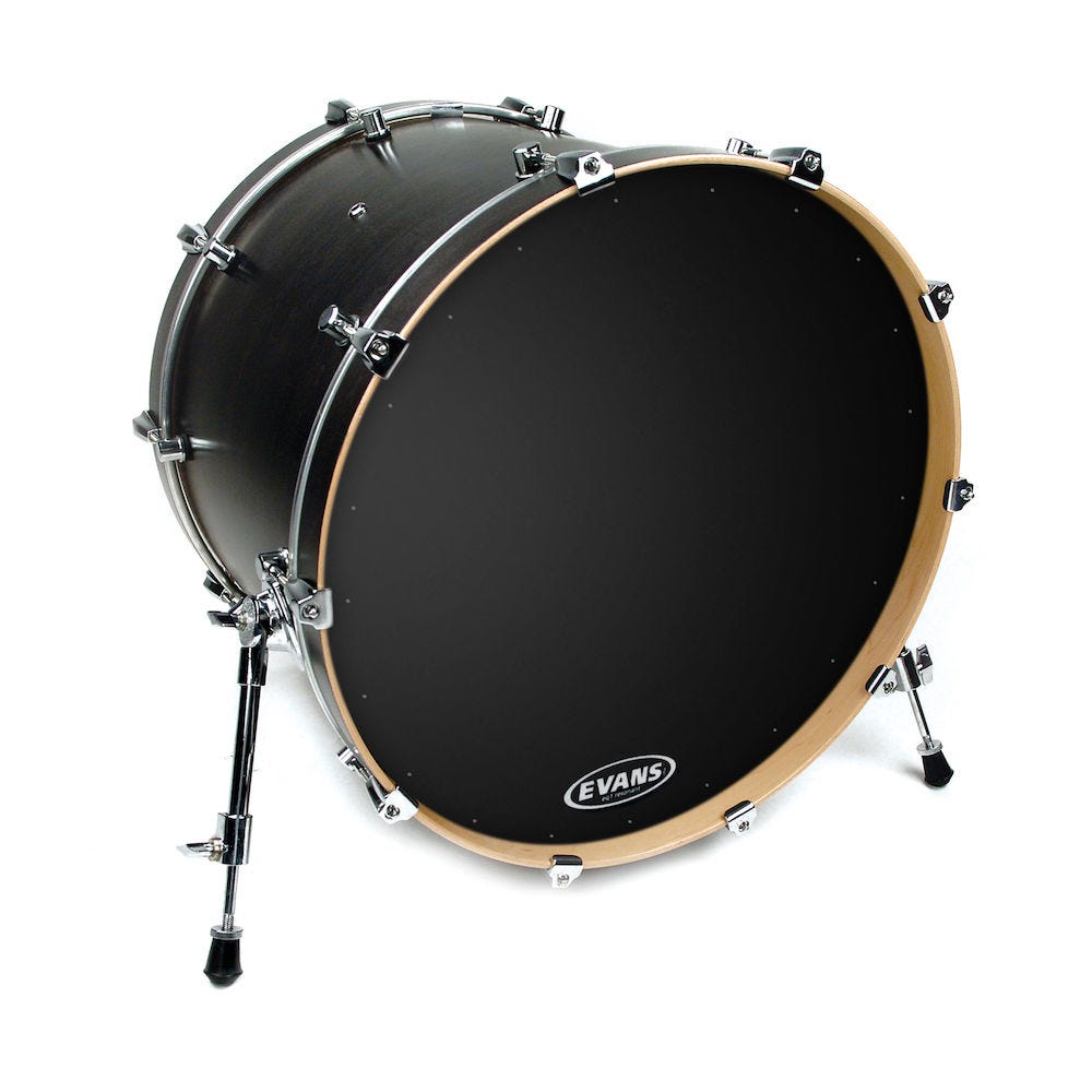 Evans EQ1 Resonant Black Bass Drum Head, 22 Inch