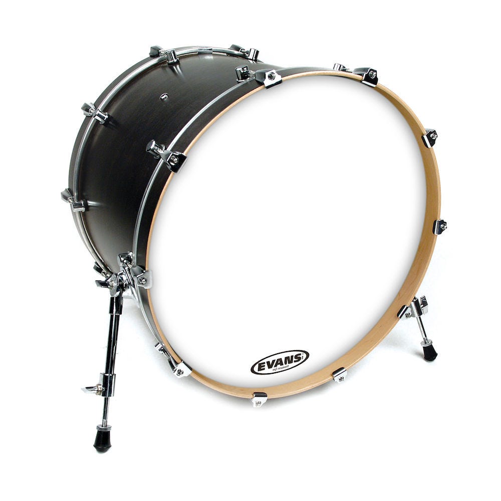 Evans EQ3 Resonant Coated White Bass Drum Head, 22 Inch