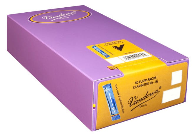Vandoren Bb Clarinet V21 Reeds Strength #3; Box of 50