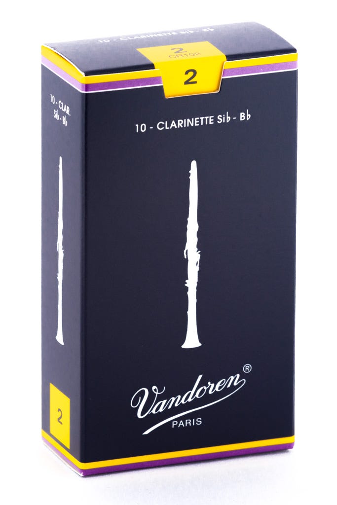 Vandoren Bb Clarinet Traditional Reeds Strength #2; Pack of 3
