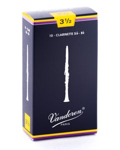 Vandoren Bb Clarinet Traditional Reeds Strength #3.5; Pack of 3