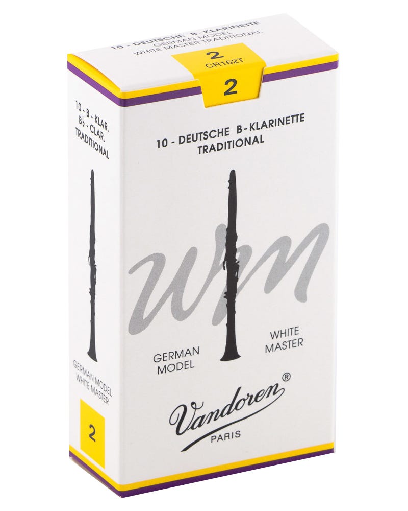 Vandoren Bb Clarinet White Master Traditional Reeds Strength #2; Box of 10