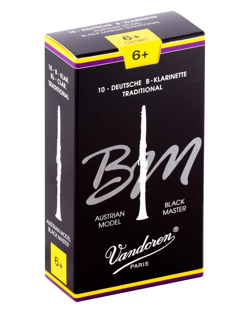 Vandoren Bb Clarinet Black Master Traditional Reeds Strength #6+; 10 in Box