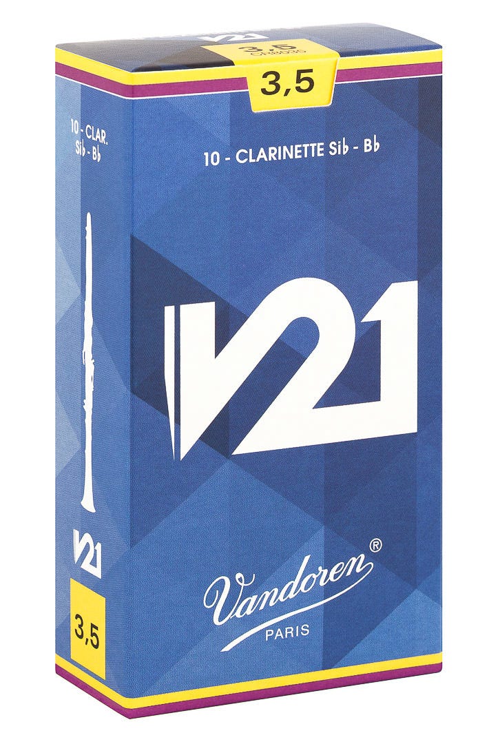 Vandoren Bb Clarinet V21 Reeds Strength #3.5; Box of 10