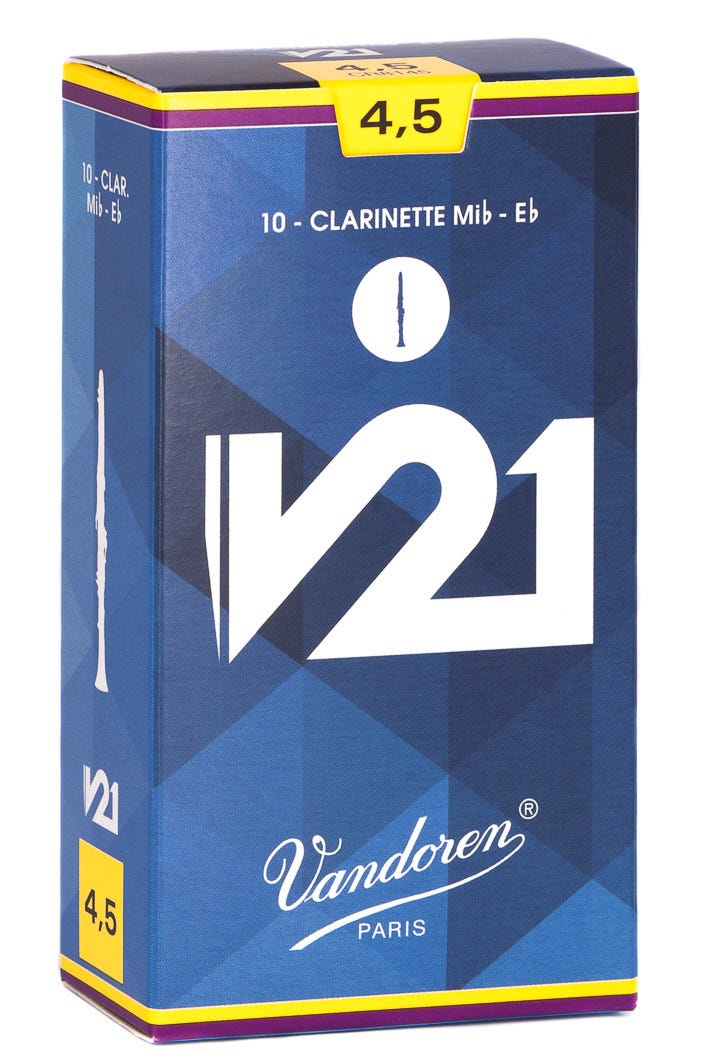 Vandoren Eb Clarinet V21 Reeds Strength #4.5; Box of 10