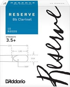 D'Addario Reserve Bb Clarinet Reeds, Strength 3.5+