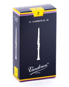 Vandoren Bb Clarinet Traditional Reeds Strength #2; Box of 10