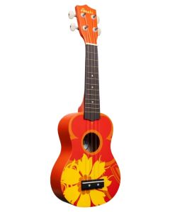 DDUK5 Amahi Orange Flower Ukulele, Soprano