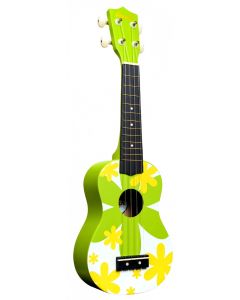 DDUK6 Amahi Green Flower Ukulele, Soprano