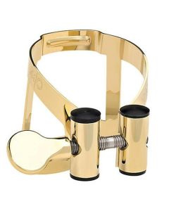 Vandoren M|O Ligature and Plastic Cap for V16 Baritone Saxophone; Gilded Finish
