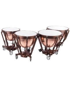LTG704KG Ludwig Set of 4 (23" - 32") Hammered Copper Bowl with Pro Tuning Gauge (Suspended One-Piece Bowl Construction)