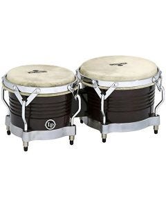 Latin Percussion M201BKWC Black Matador Wood Bongos - Chrome