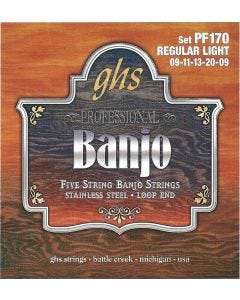 GHS PF170 Stainless Steel Loop End Regular Light Gauge 5-String Banjo