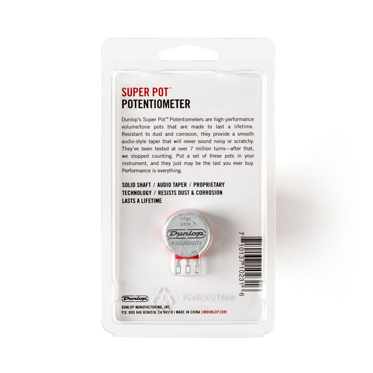 250K KNRL SPT SHFT SUP POT-EA