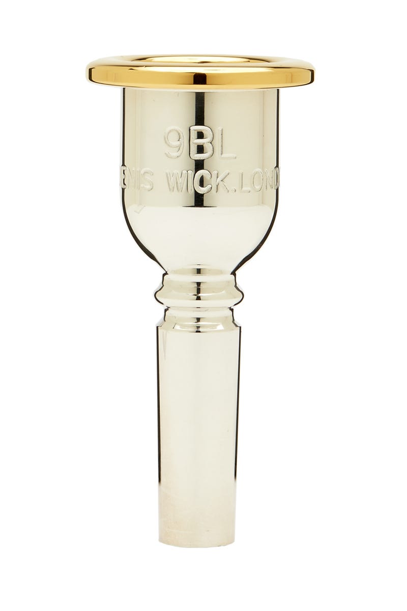 Denis Wick Heritage Trombone Mouthpiece; Gold Plated Rim with Silver Plated Body; 9BL