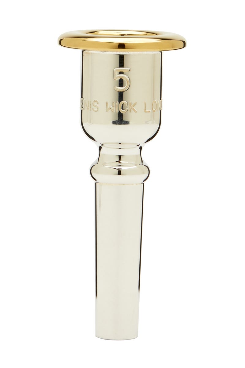 Denis Wick Heritage Tenor Horn Mouthpiece; Gold Plated Rim with Silver Plated Body; 5