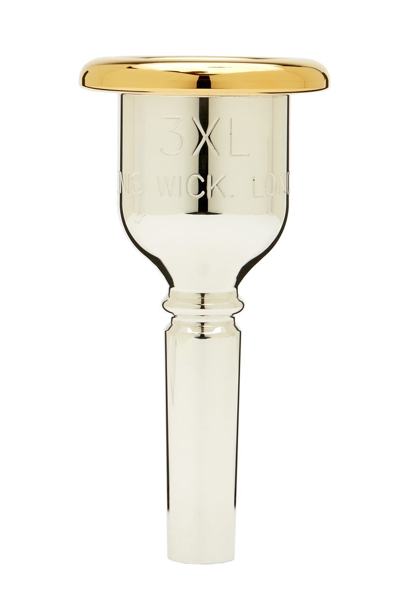 Denis Wick Heritage Tuba Mouthpiece; Gold Plated Rim with Silver Plated Body; 3XL
