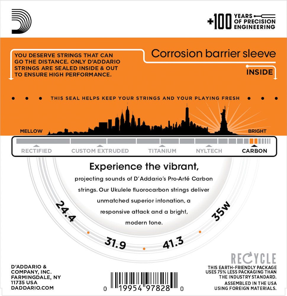 D'Addario EJ99B Pro-ArtÃ© Carbon Ukulele Strings, Baritone