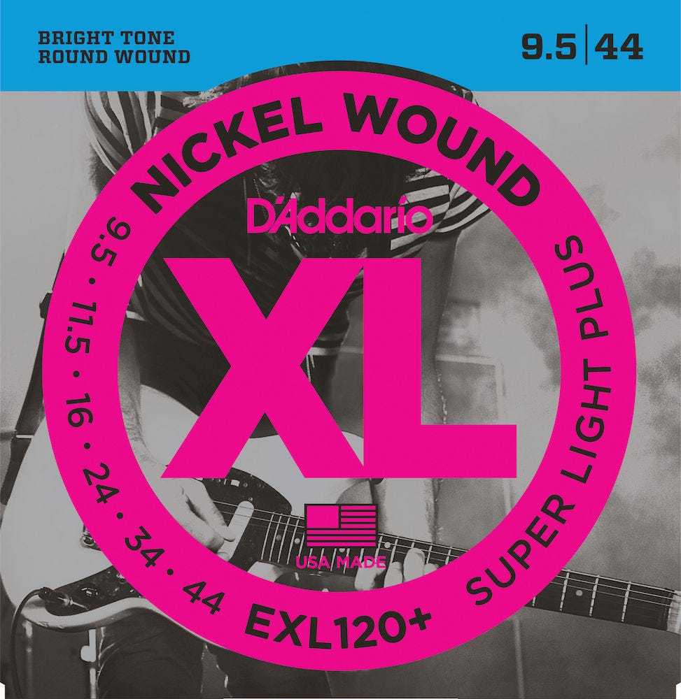 D'Addario EXL120+ Nickel Wound Electric Guitar Strings, Super Light Plus, 9.5-44