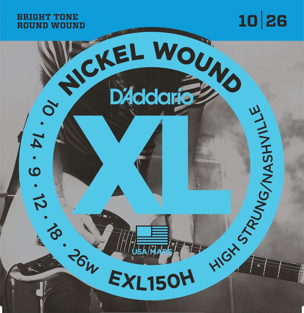 D'Addario EXL150H Nickel Wound Electric Guitar Strings, High-Strung/Nashville Tuning, 10-26