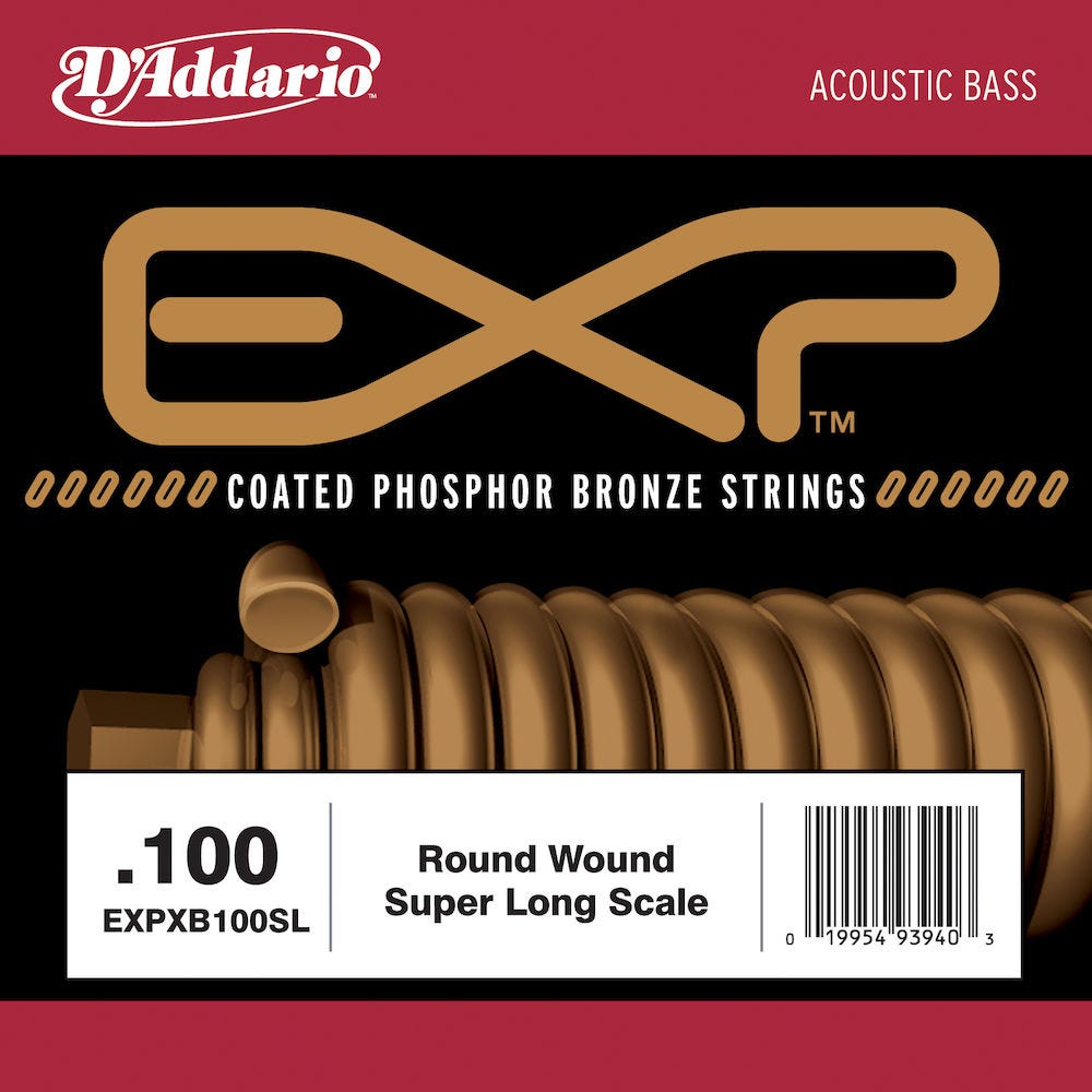 D'Addario EXPXB100SL EXP Coated Nickel Round Wound Bass Guitar Single String, .100