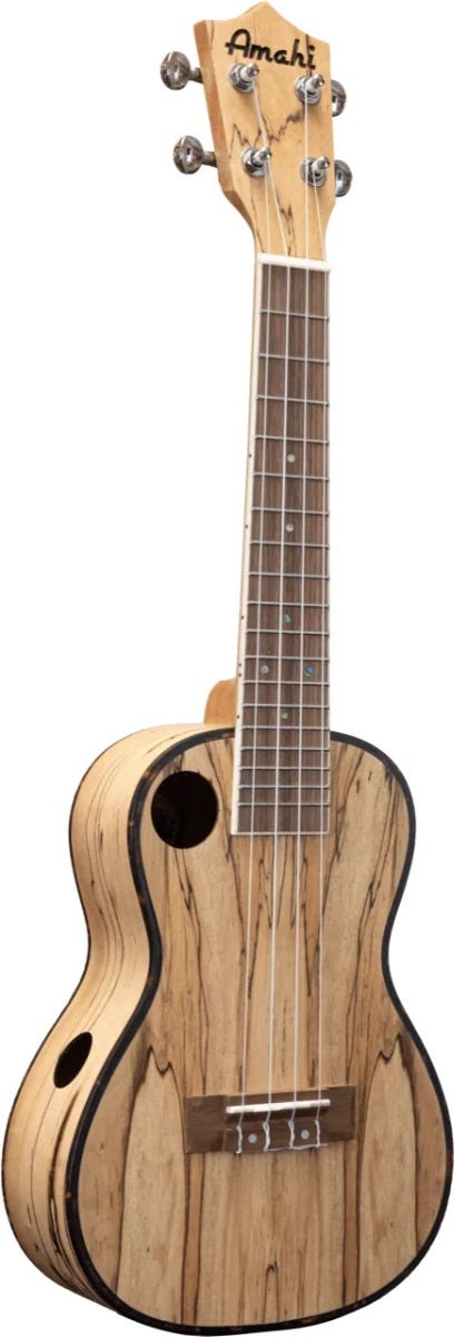 F770C Amahi Classic Spalted Maple Concert w/Offset & Side Soundhole
