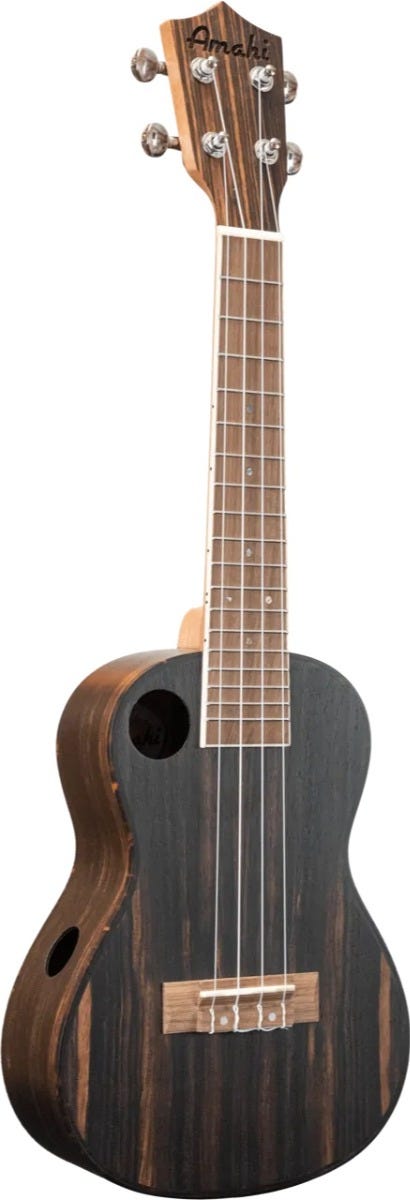 F990C Amahi Classic Ebony Concert w/Offset & Side Soundhole