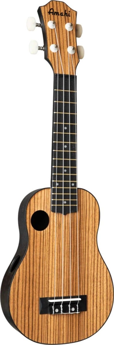 HCLF330 Amahi ABS Plastic Back & Sides, Zebrawood Top, Soprano