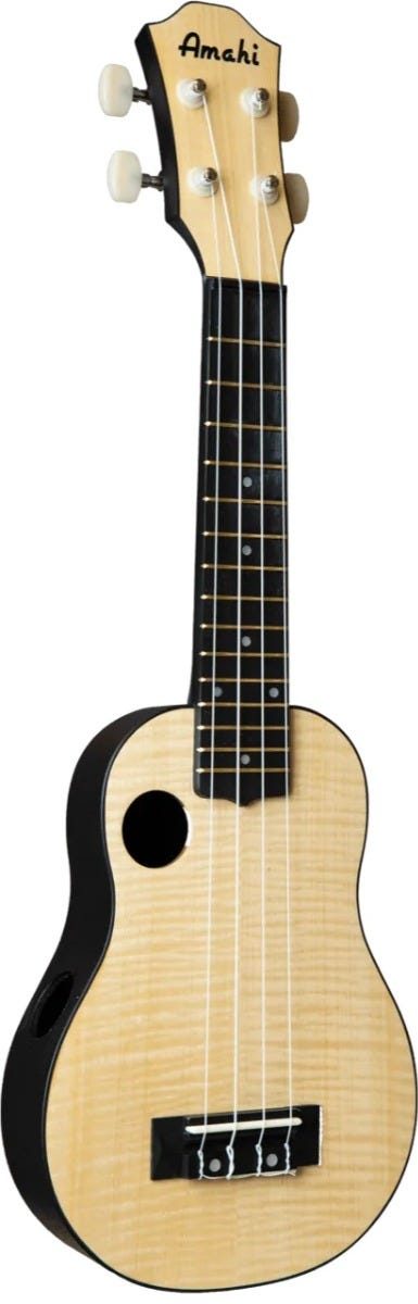 HCLF550 Amahi ABS Plastic Back & Sides, Flamed Maple Top, Soprano