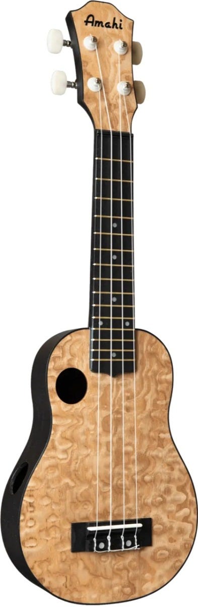 HCLF880 Amahi ABS Plastic Back & Sides, Quilted Ash Top, Soprano