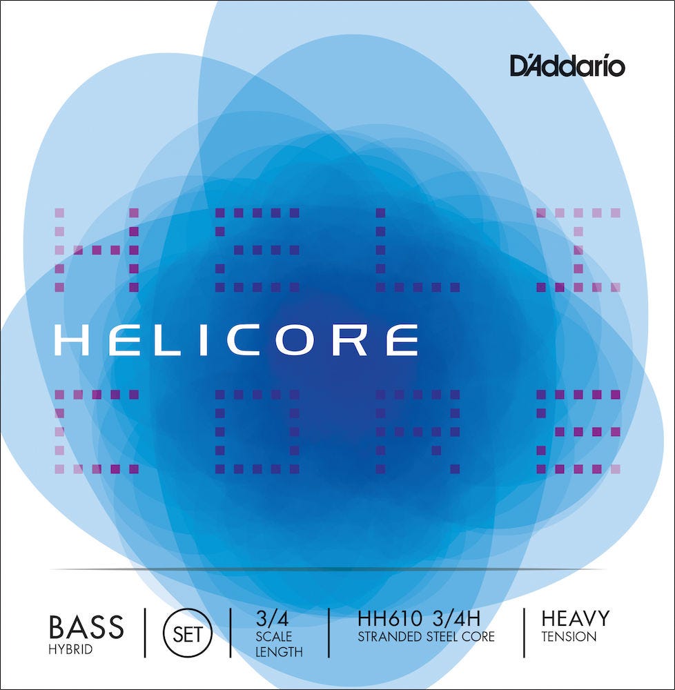 D'Addario Helicore Hybrid Bass String Set, 3/4 Scale, Heavy Tension