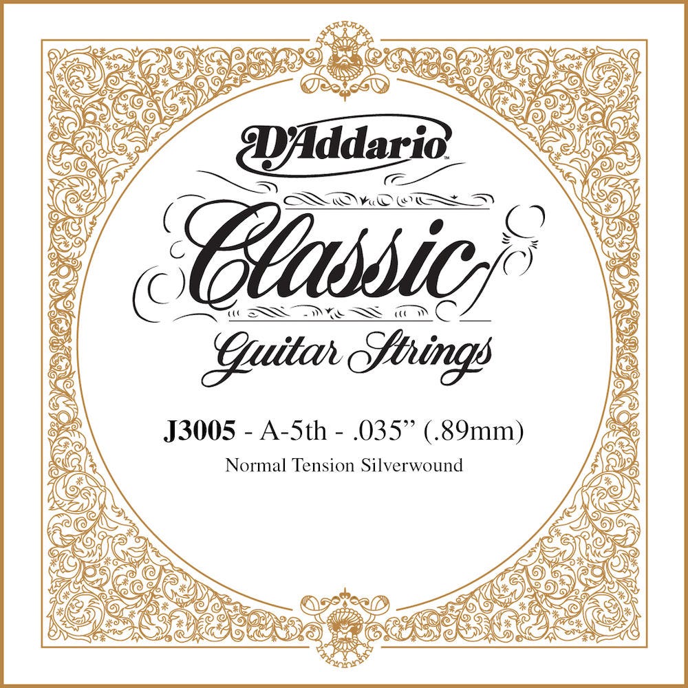 D'Addario J3005 Rectified Classical Guitar Single String, Normal Tension, Fifth String