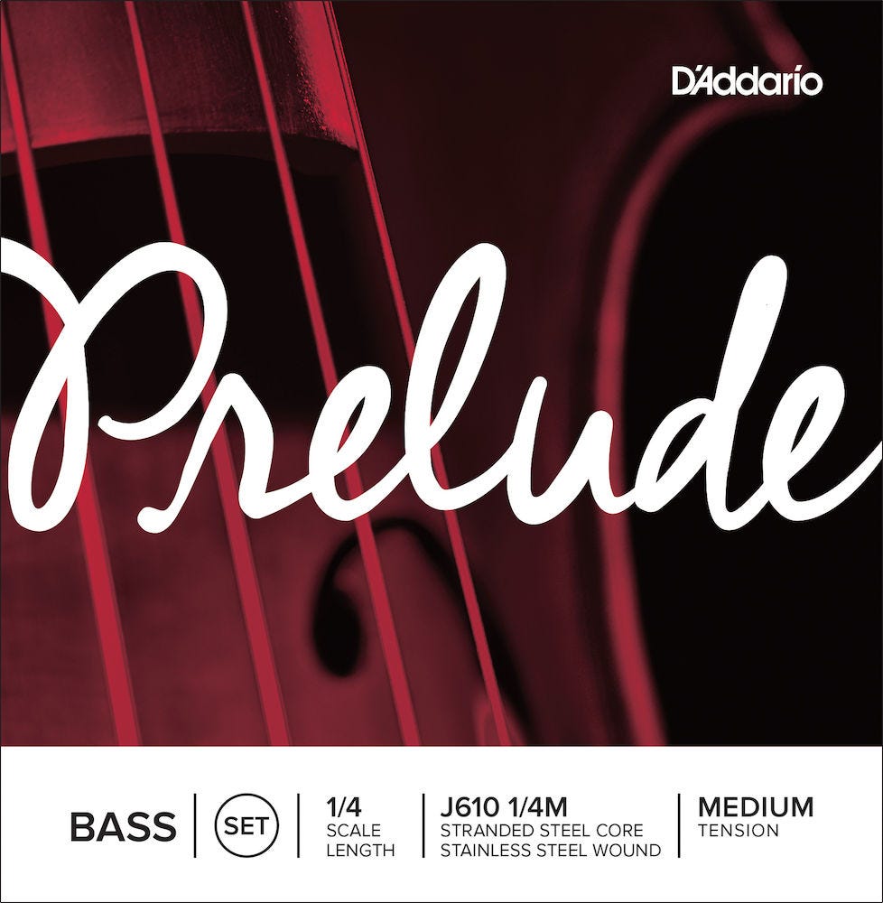 D'Addario Prelude Bass String Set, 1/4 Scale, Medium Tension