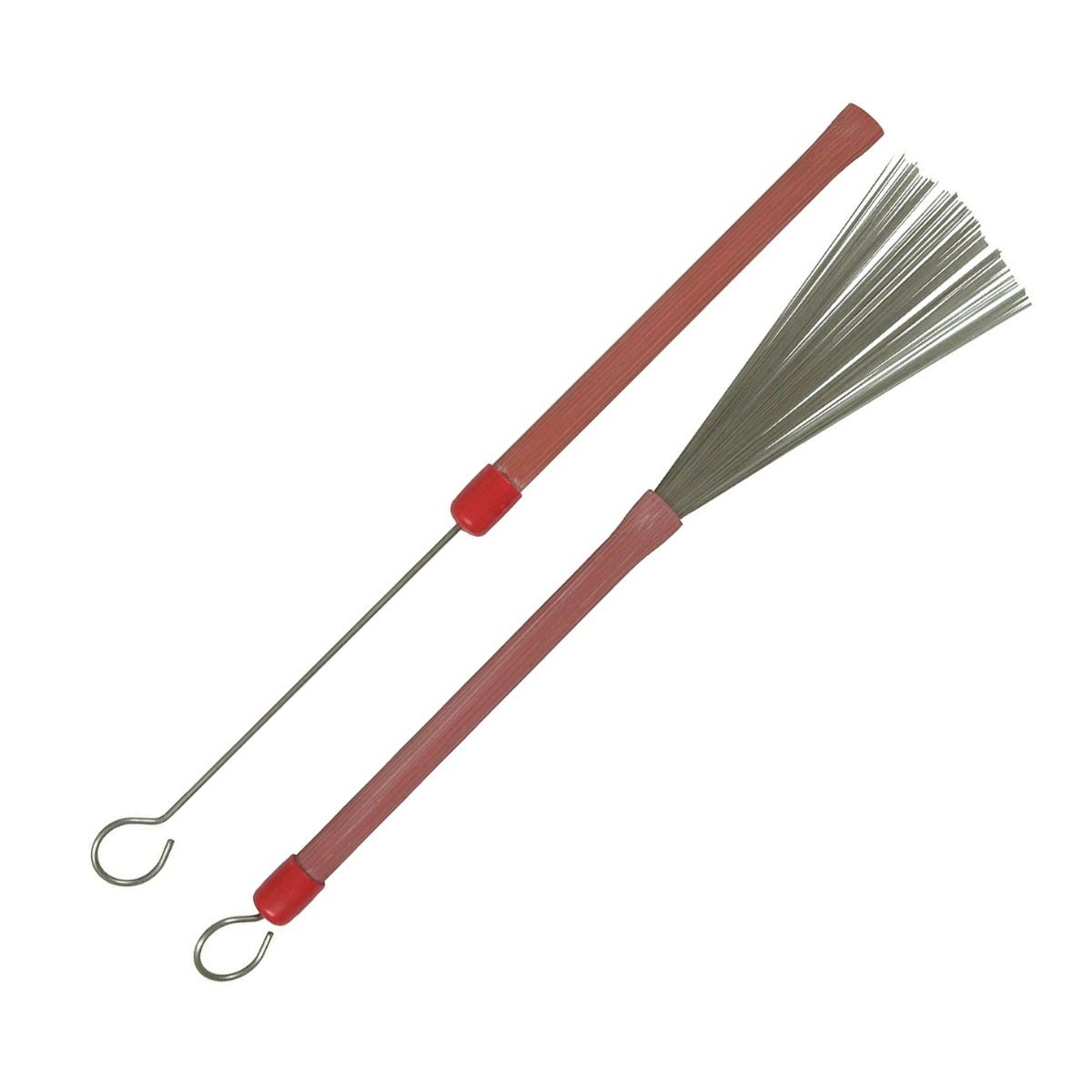 Ludwig L191 Red Grooved Handle Brushes with Loop End