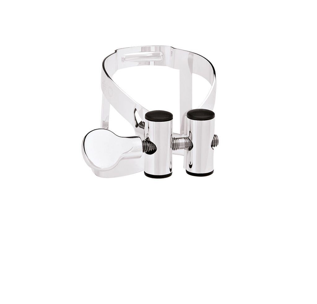Vandoren M|O Ligature and Plastic Cap for Alto Clarinet; Silver Plated