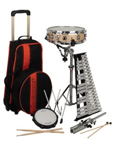 LE2483RBR Ludwig tunable practice pad, L2B sticks, bell mallets, music rack, rolling bag