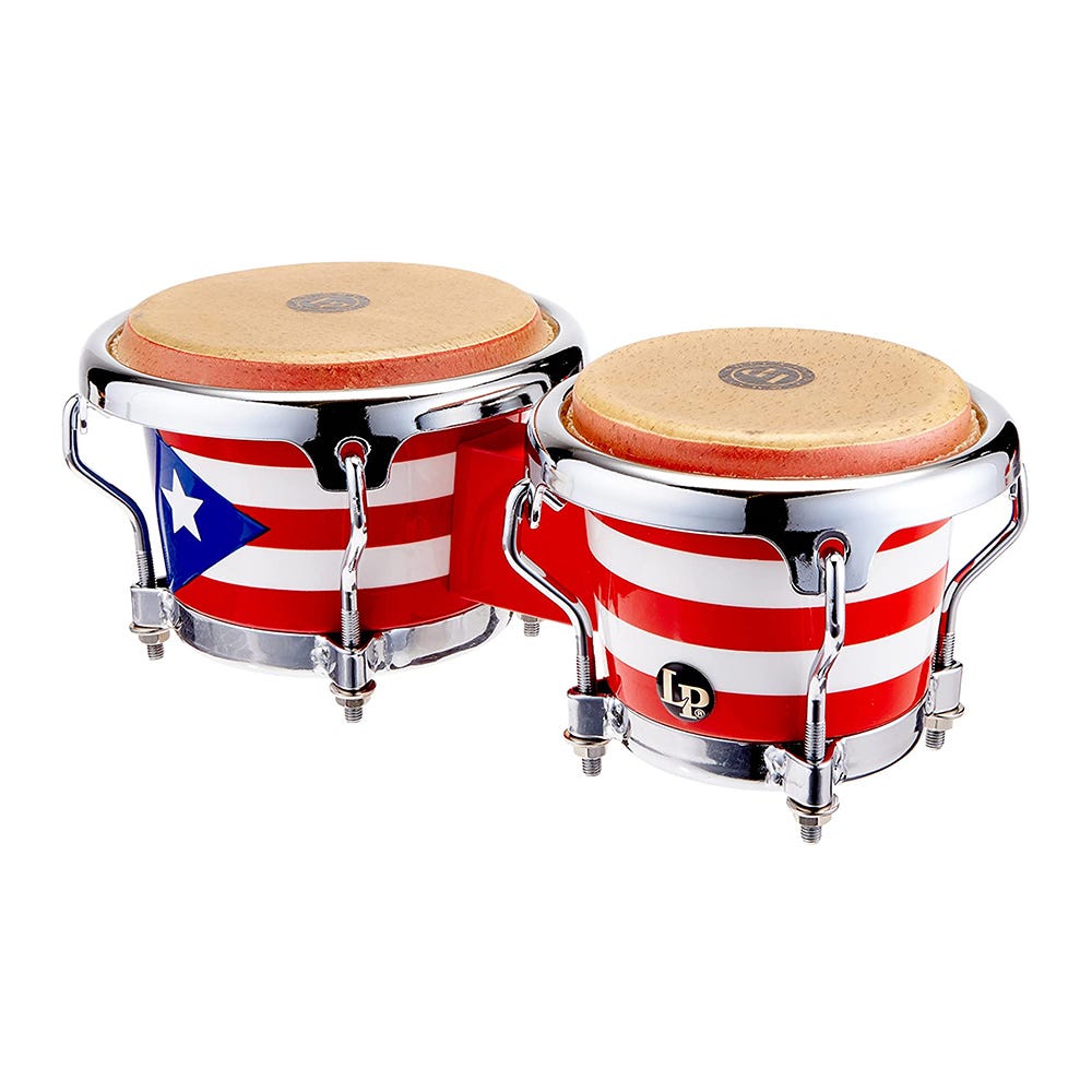 Latin Percussion LPM199PR Puerto Rico Flag Mini Bongos