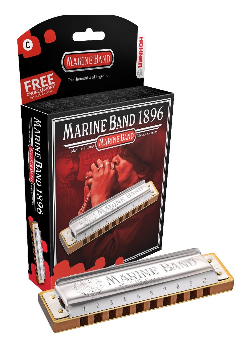 MARINE BAND HARMONICA BOXED KEY OF F