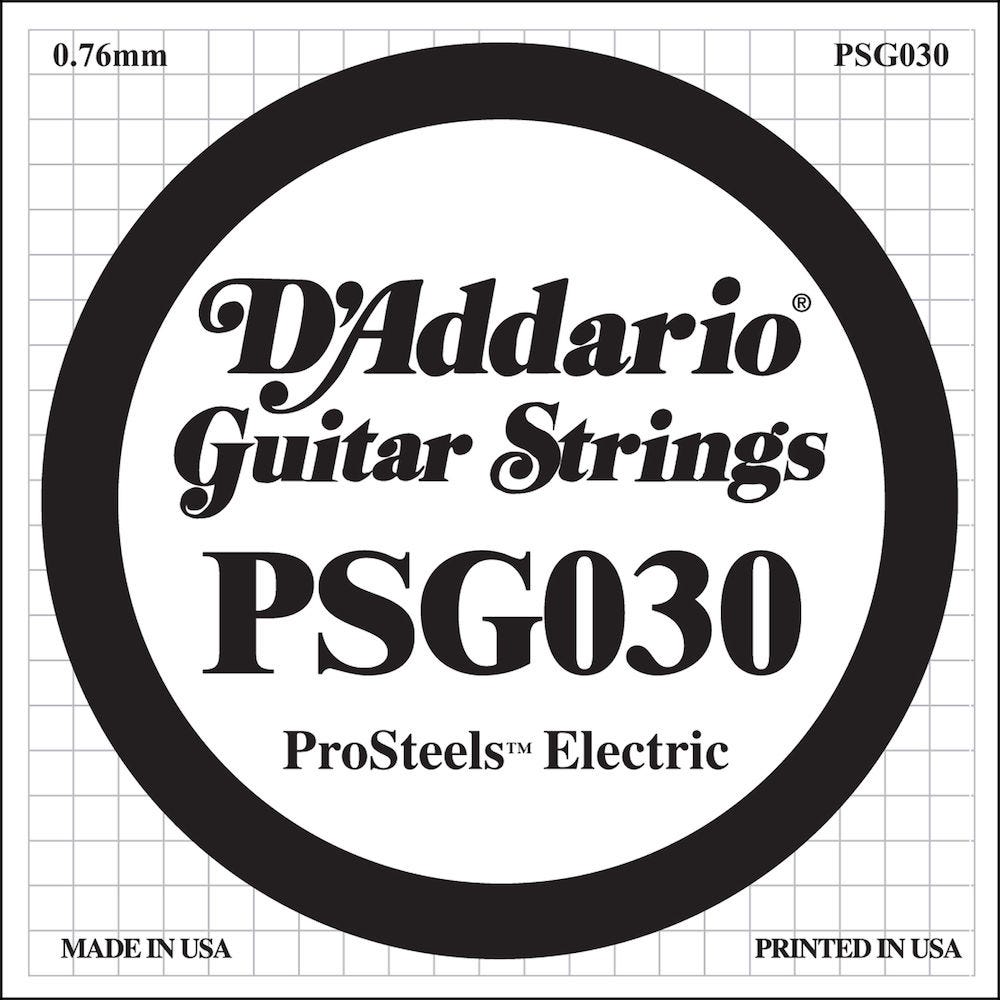 D'Addario PSG030 ProSteels Electric Guitar Single String, .030
