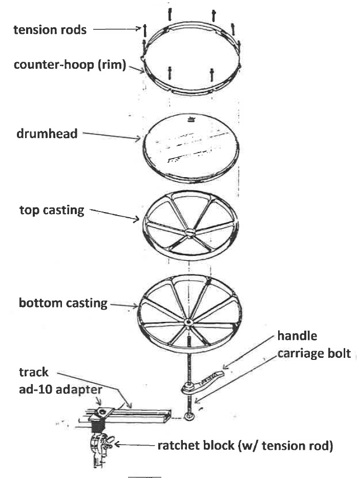 RotoTom 9 1/2'' Diameter, Bottom Casting, Black